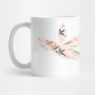 Spring Birds Flying Pink Background Mug